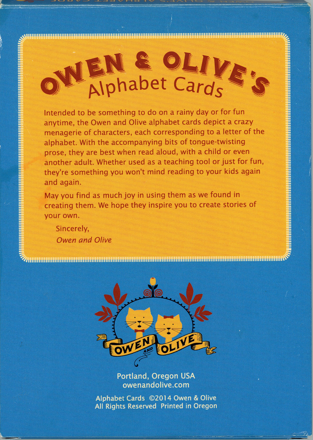 Owen and Olive's Alphabet Cards